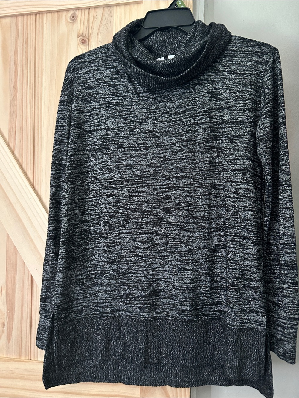 GAP Black & Gray Marled Cowl Neck Sweater